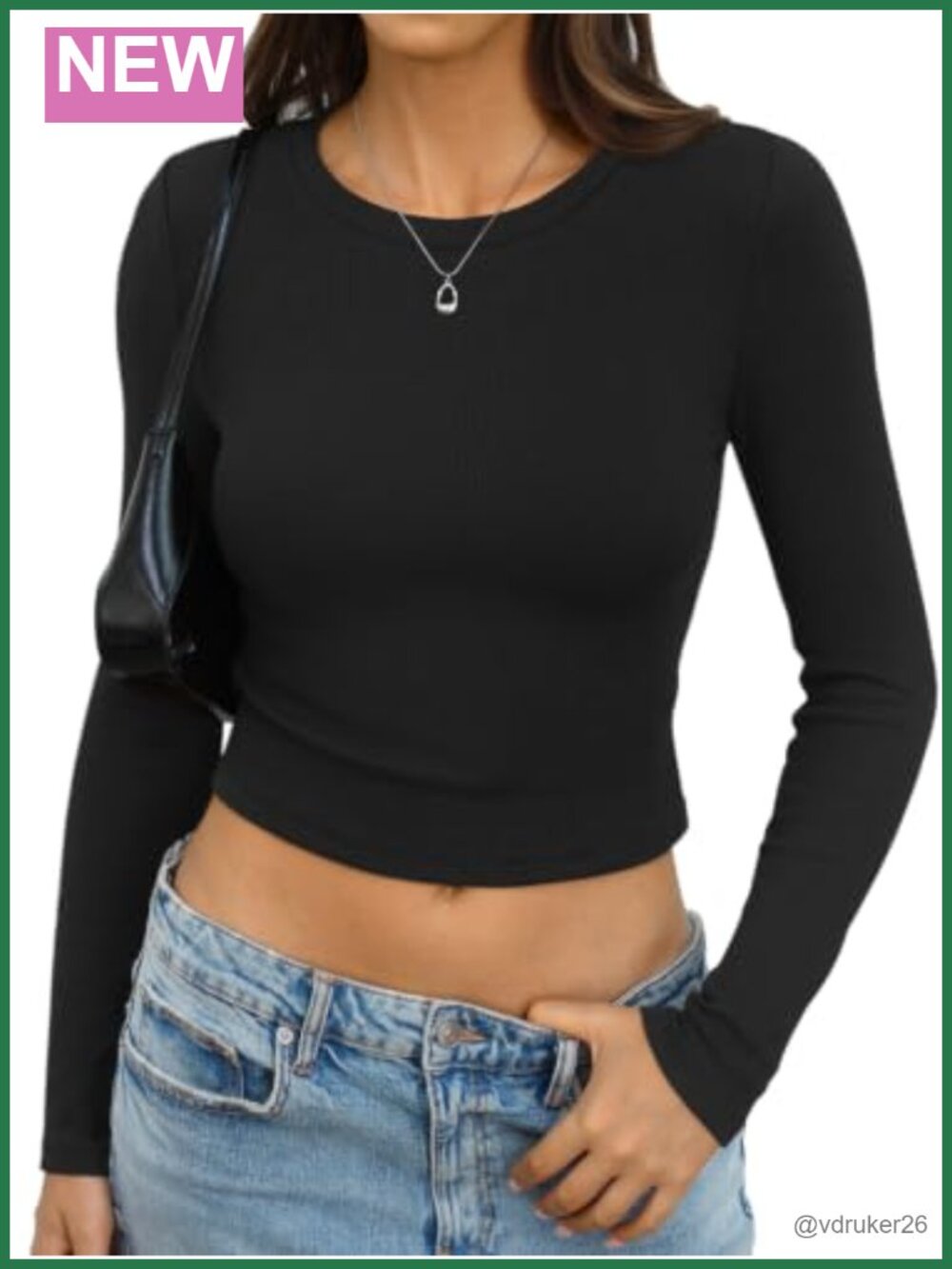 EasyGala Womens Cotton Ribbed Long Sleeve Fitted Crop Top Basic Fall Tee